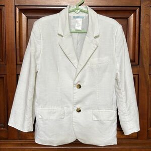 Janie & Jack | Boy White Linen Blend Blazer | 5 | MSRP $125